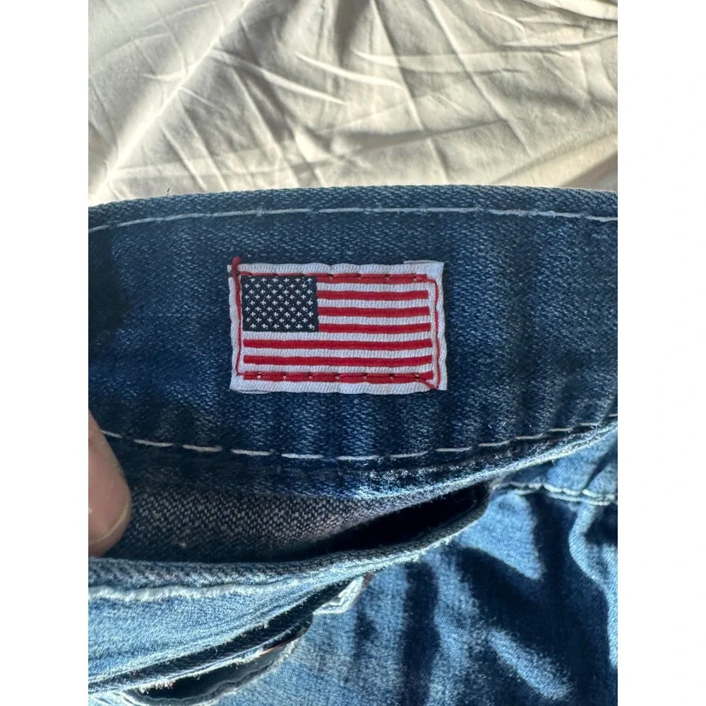 Y2K Vintage True Religion Joey Super T Men Blue Flare Jeans Made in USA Size 40